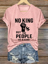 🔥Buy 3 Get 15% Off🔥V-neck Women's no king but the people KC N kind Printed Casual T-Shirt