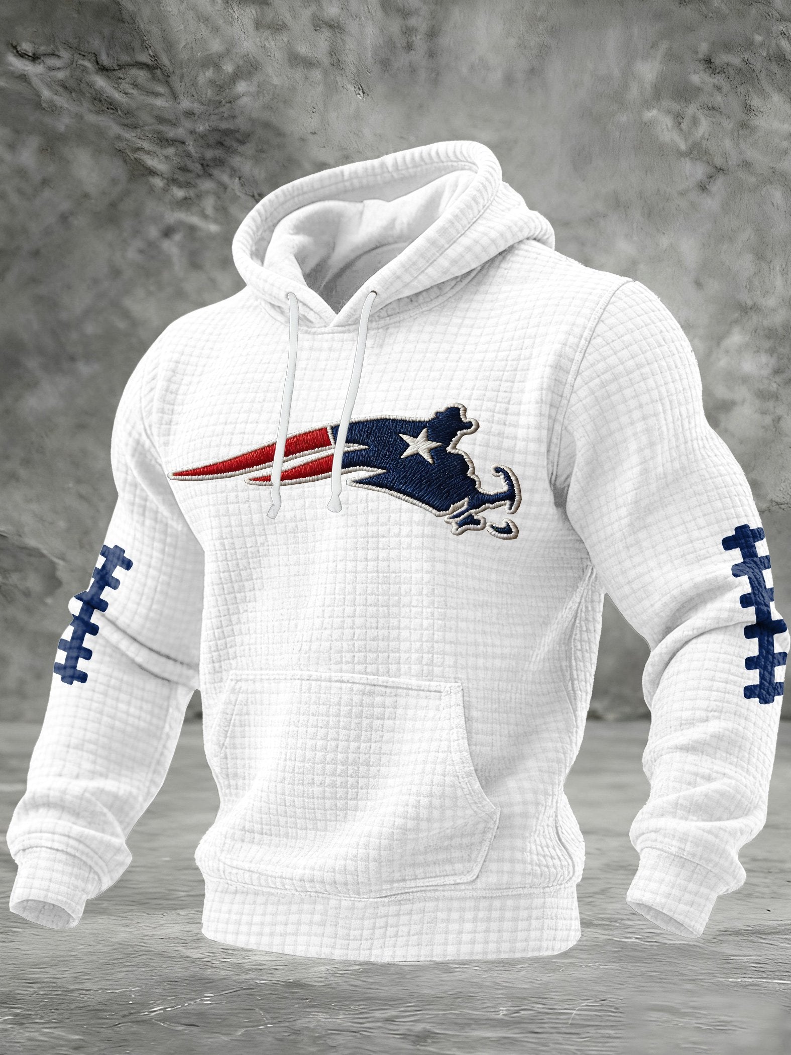 Men's Rugby Print Hooded Sweatshirt