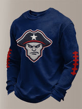 Men's Football Waffle Fabric Long-sleeved T-shirt