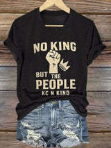 🔥Buy 3 Get 15% Off🔥Women's No Kings Print V Neck T-shirt