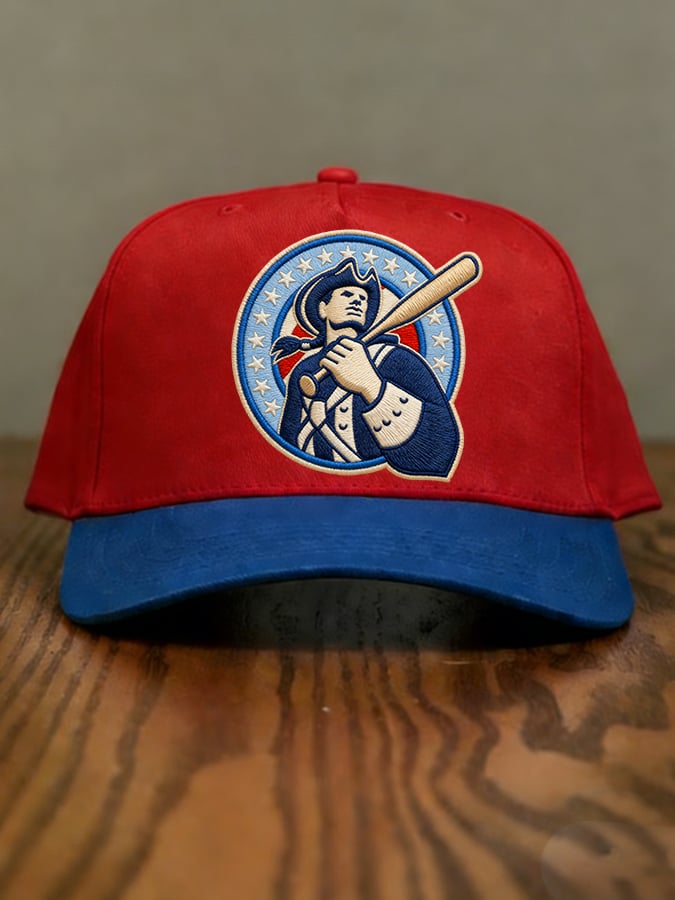 Retro Rugby Print Baseball Cap