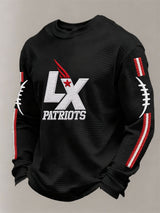 Men’s Football Graphic Waffle Knit Long Sleeve Crewneck T-Shirt