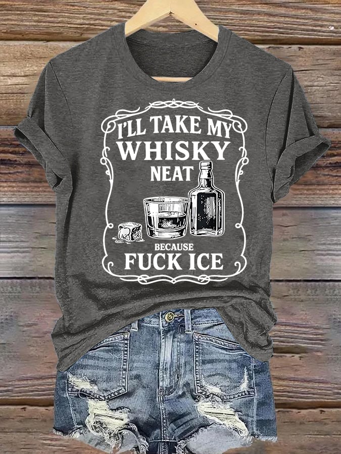 Women's  Whiskey F*ck ICE Abolish ICE  Print  T-Shirt