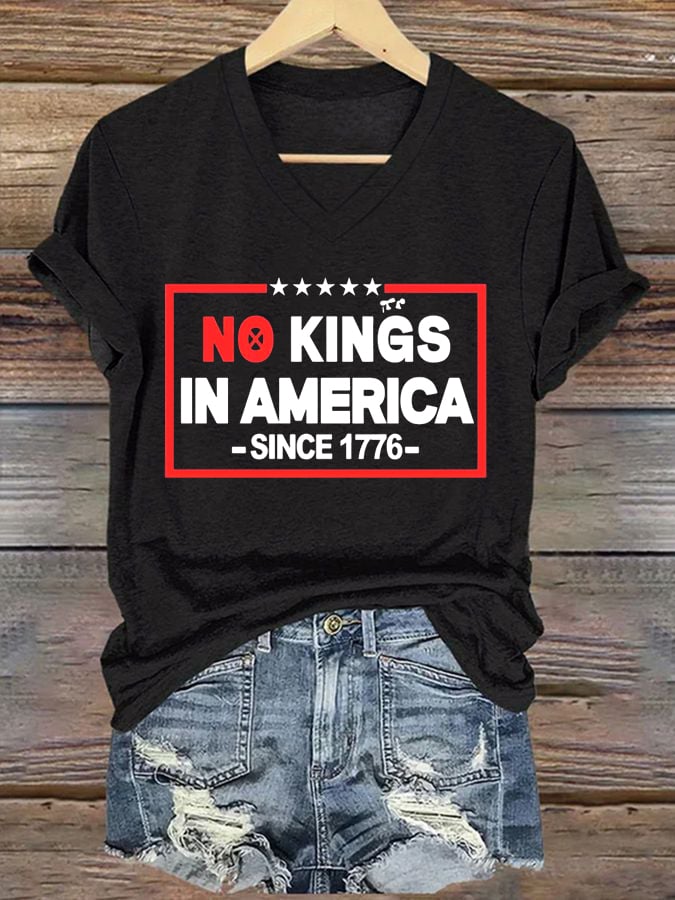 🔥Buy 3 Get 15% Off🔥Women's No Kings In America Printed Casual T-Shirt