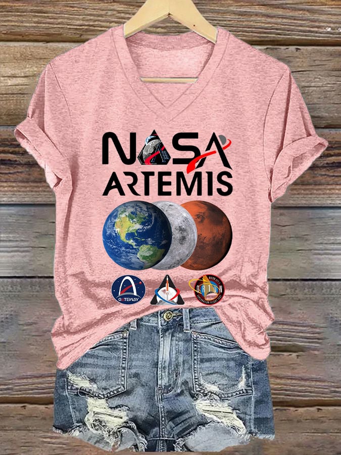 Women's Casual Artemis Ii Printed Short-Sleeve T-Shirt