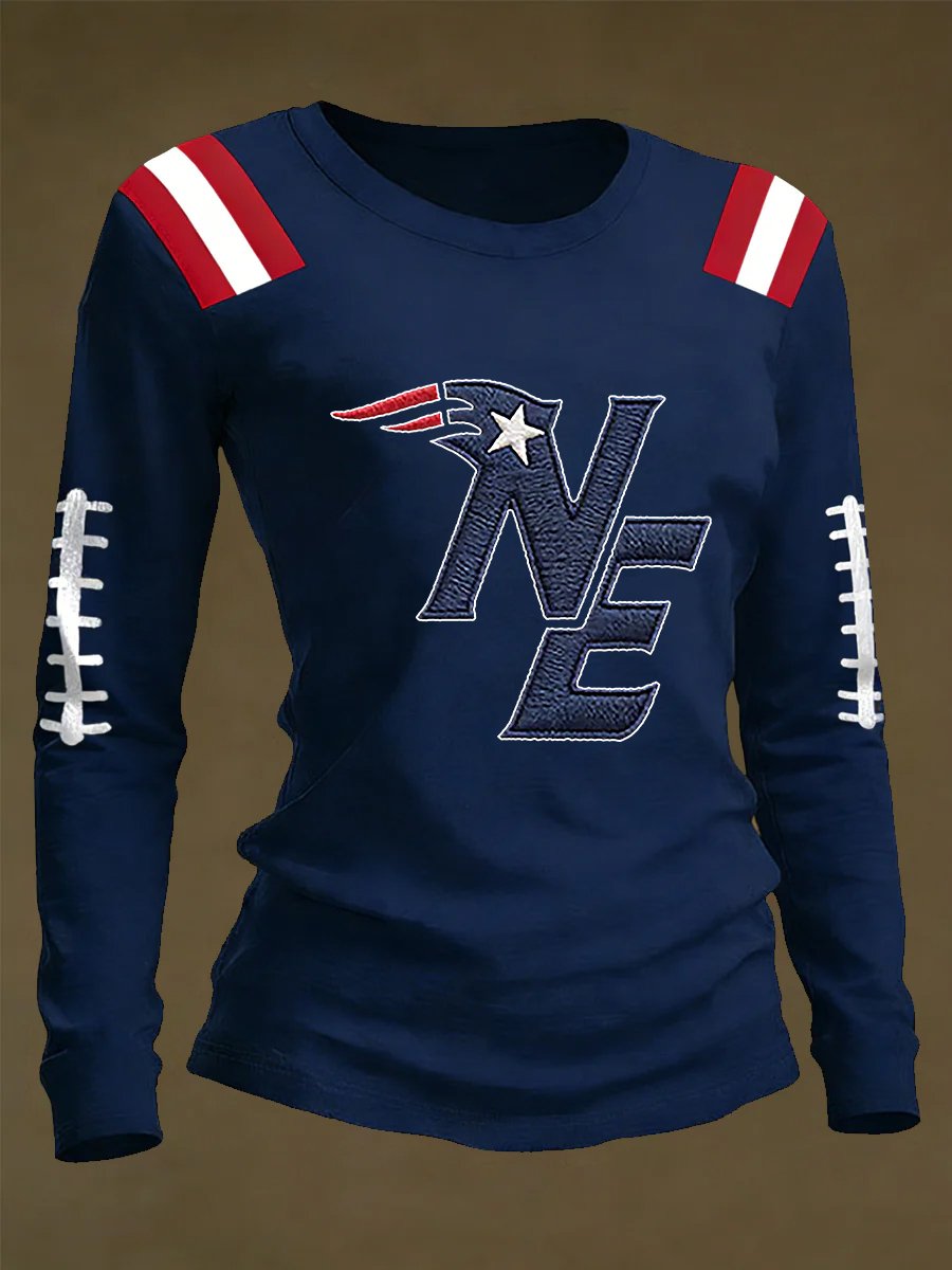 Women's Retro Football Print Shirt