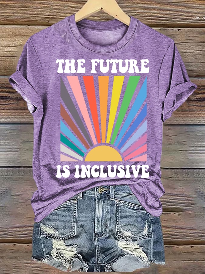 Women's  Pride Month Rainbow Print T-Shirt