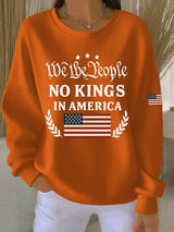 🔥Buy 3 Get 15% Off🔥Women's No Kings In America Print Casual Sweatshirt
