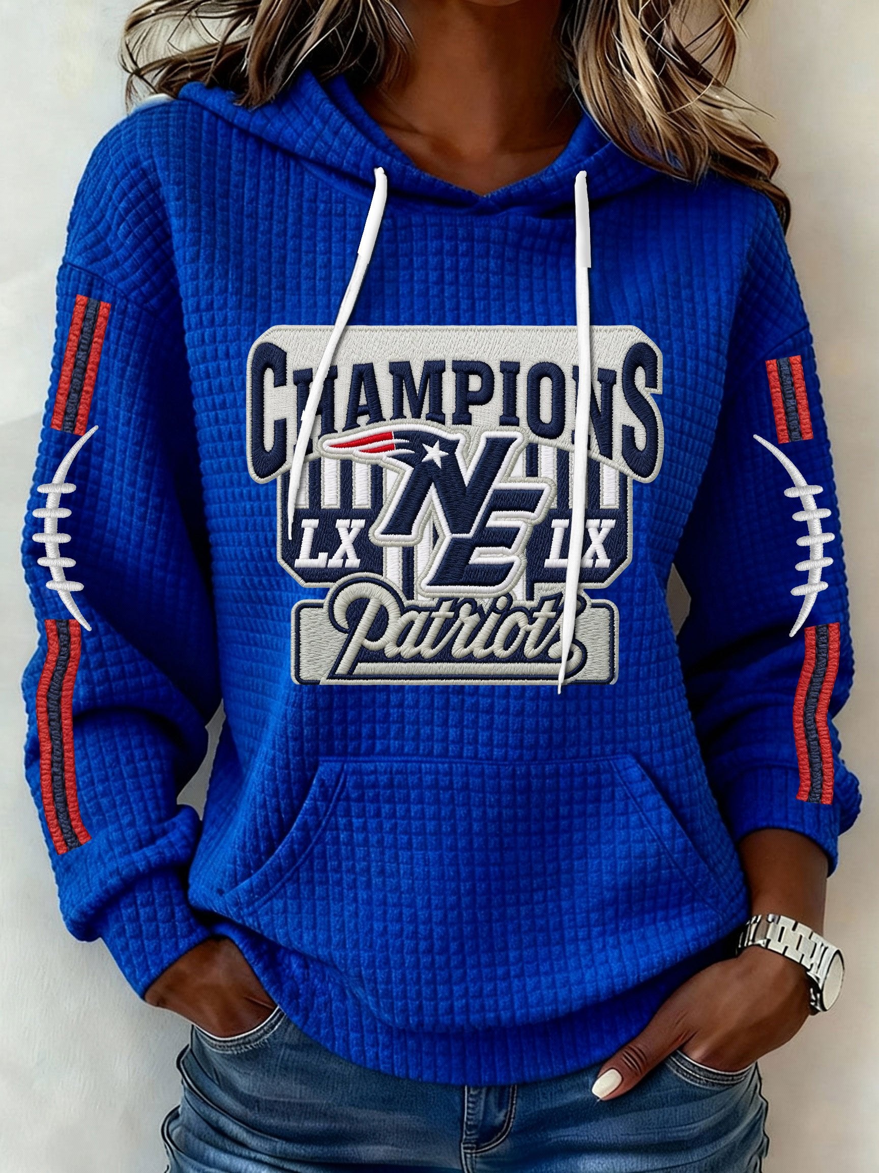 Women’s Football Graphic Waffle Knit Hoodie