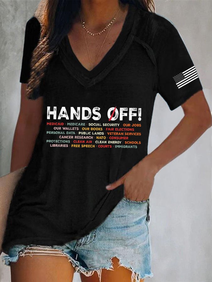 🔥Buy 3 Get 15% Off🔥Women'S FDT “Hands Off” Print T-Shirt