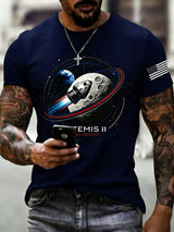 Men's Artemis II Round Neck Casual Printed T-Shirt