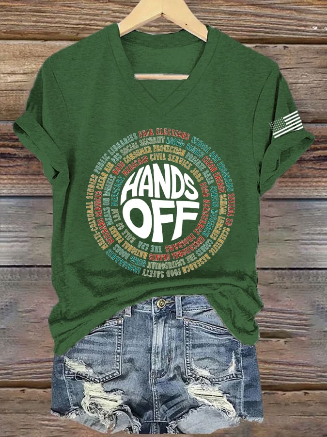 🔥Buy 3 Get 15% Off🔥Women's FDT “Hands Off ” Print Casual T-Shirt