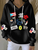 Women's Puerto Rico Print Casual Sweatshirt