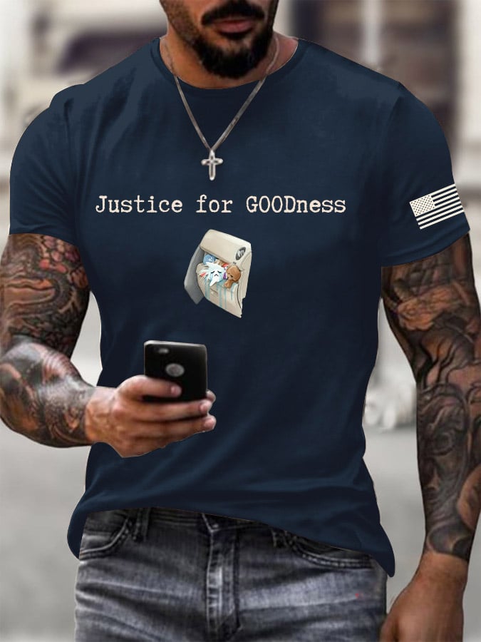 Men's Justice For GOODness Printed Casual T-shirt