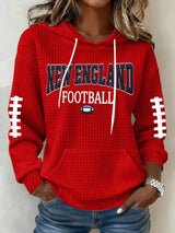 Women's Football Print Hoodie Sweatshirt