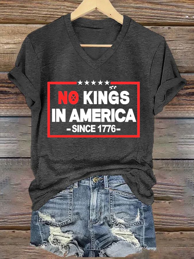 🔥Buy 3 Get 15% Off🔥Women's No Kings In America Printed Casual T-Shirt