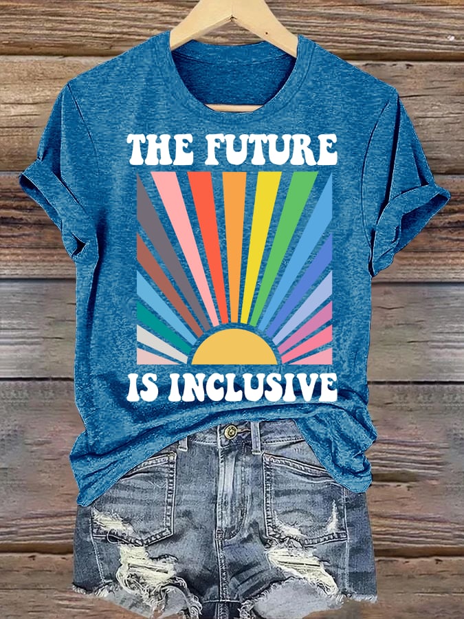 Women's  Pride Month Rainbow Print T-Shirt