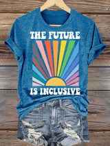 Women's  Pride Month Rainbow Print T-Shirt