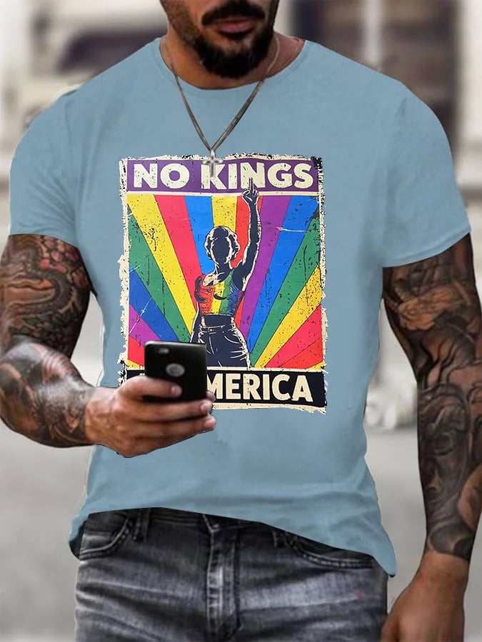 No Kings In America Print  T-shirt