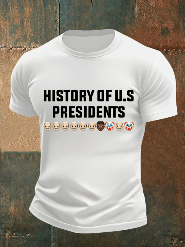 🔥Buy 3 Get 15% Off🔥Men's  History Of US Presidents Print T-Shirt
