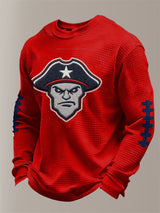 Men's Football Waffle Fabric Long-sleeved T-shirt