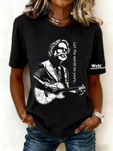 🔥Buy 3 Get 15% Off Women's Let The Words Be Yours Print Round Neck T-shirt