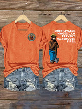 Women's  Retro Resist Save The Forest Service Print T-Shirt