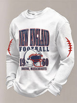 Men’s Football Graphic Waffle Knit Long Sleeve Crewneck T-Shirt