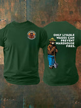 Men's  Retro Resist Save The Forest Service Print T-Shirt