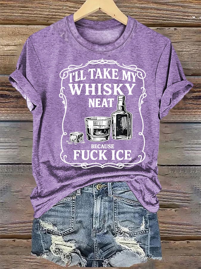 Women's  Whiskey F*ck ICE Abolish ICE  Print  T-Shirt