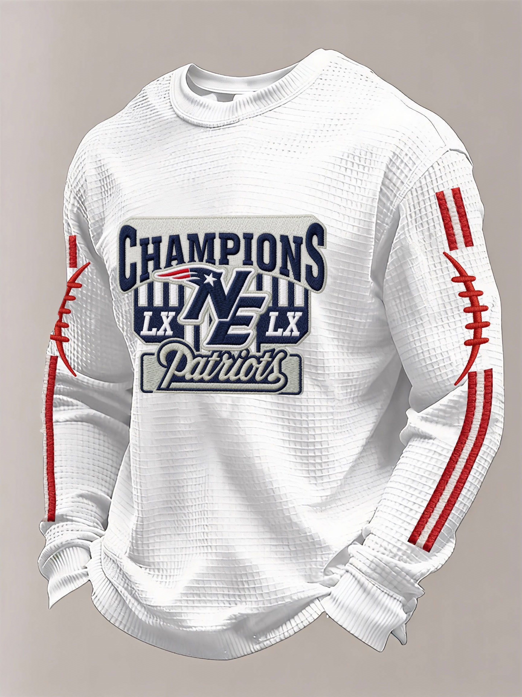 Men’s Football Graphic Waffle Knit Long Sleeve Crewneck T-Shirt
