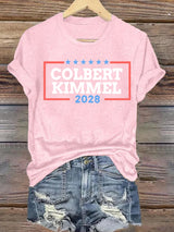 Women's Talk Show Colbert Kimme 2028 Print T-Shirt