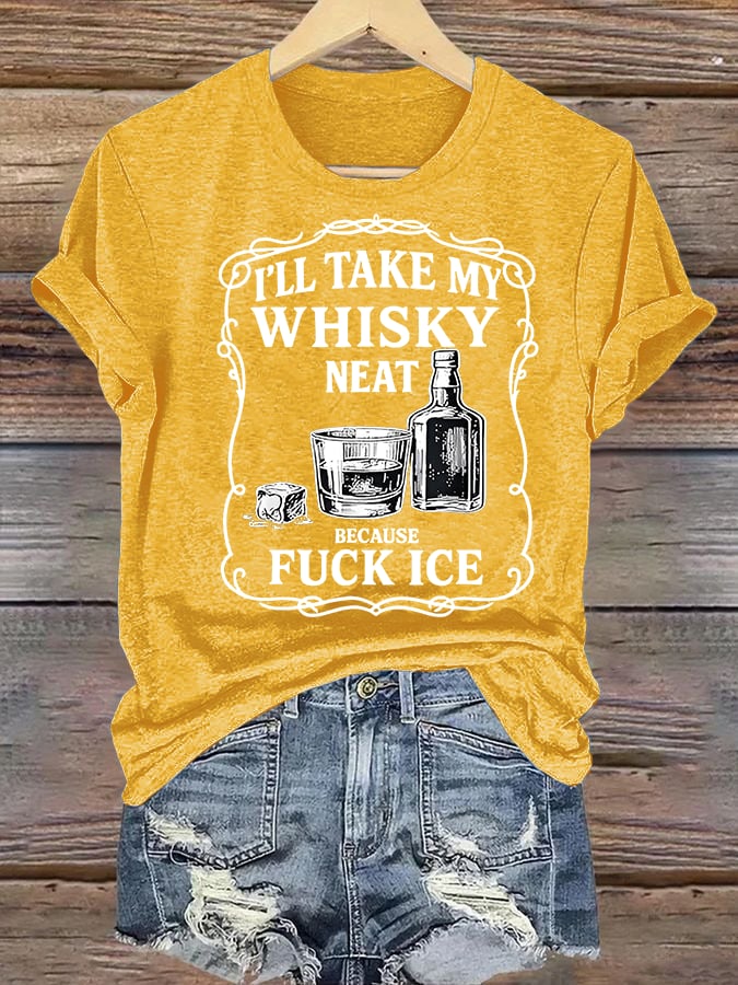 Women's  Whiskey F*ck ICE Abolish ICE  Print  T-Shirt