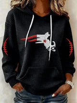 Women’s Football Graphic Waffle Knit Hoodie