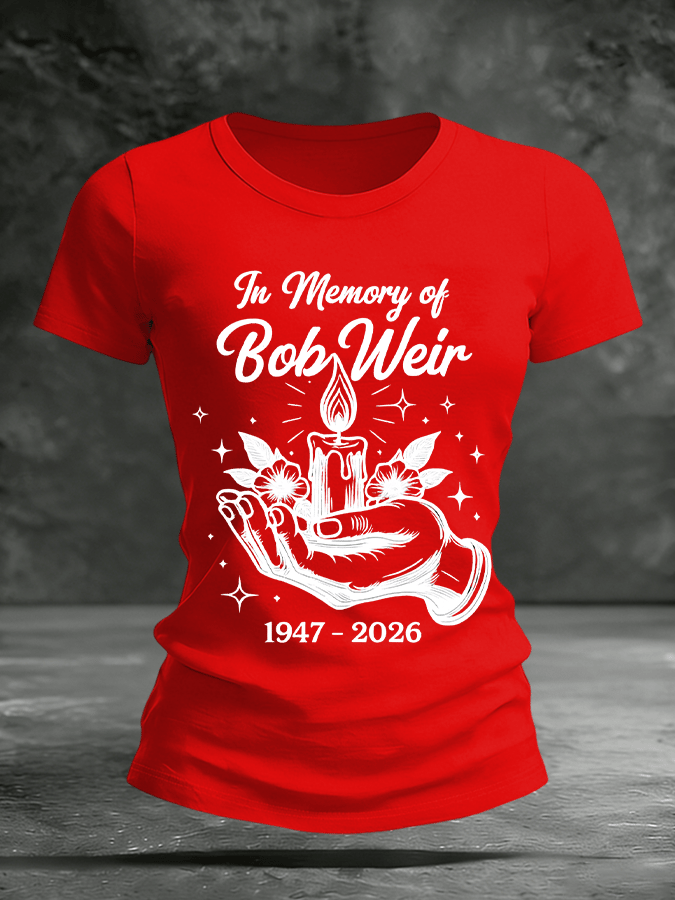 🔥Buy 3 Get 15% Off Women's Commemorative Edition Bob Weir Print Short-Sleeve T-Shirt