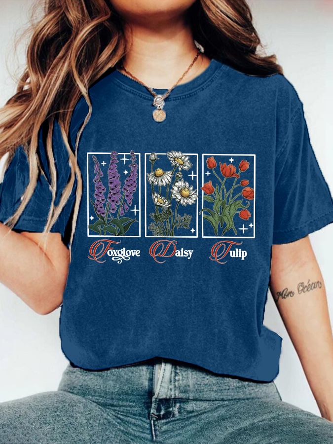 🔥Buy 3 Get 15% Off🔥Women's Floral FDT Print T-Shirt