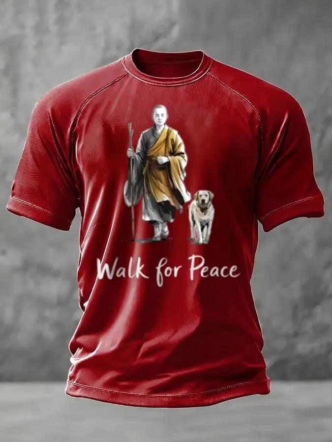 Men's Retro Walk For Peace  Art Print Shirt