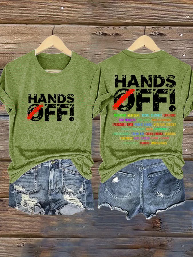 🔥Buy 3 Get 15% Off🔥Women's Hands Off Protest Print Casual T-Shirt