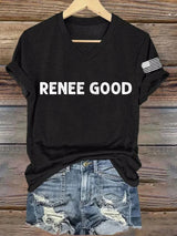 Women's Say Her Name Print V Neck T-shirt