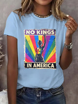 🔥Buy 3 Get 15% Off🔥No Kings In America Print  T-shirt