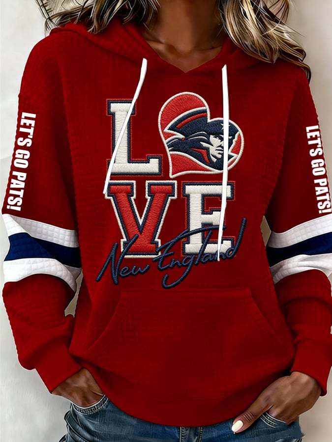 Women's Retro Football Print Hoodie