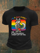 Men's I'm a gay furry Funny LGBTQ Pride Month Shirt