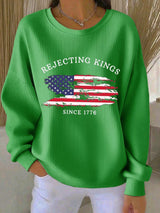 🔥Buy 3 Get 15% Off🔥Women's Rejecting Kings Since 1776 Print  Casual Sweatshirt