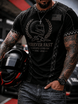 Men's Retro Racing Legend Memorial Print Short-Sleeve T-Shirt