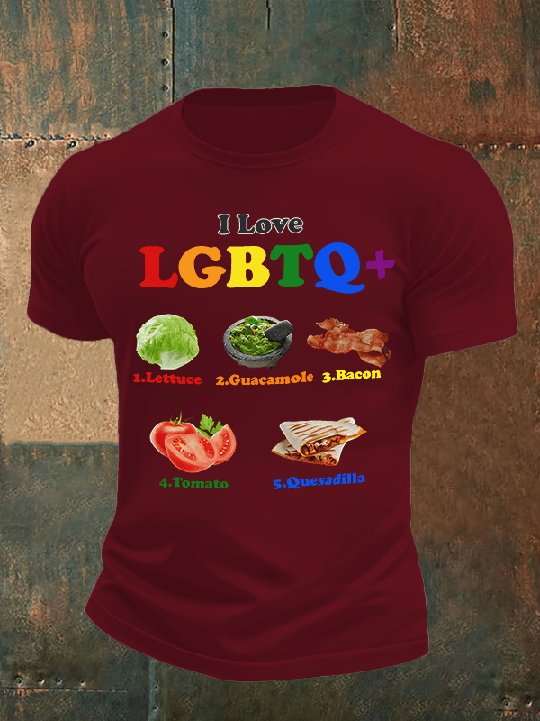 Men's LGBTQ+ Pride Graphic Tee for Food Lovers