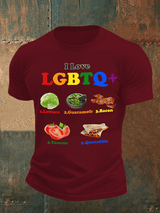 Men's LGBTQ+ Pride Graphic Tee for Food Lovers