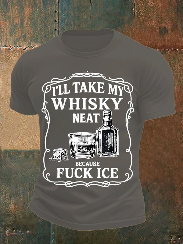 Men's  Whiskey F*ck ICE Abolish ICE Print  T-Shirt