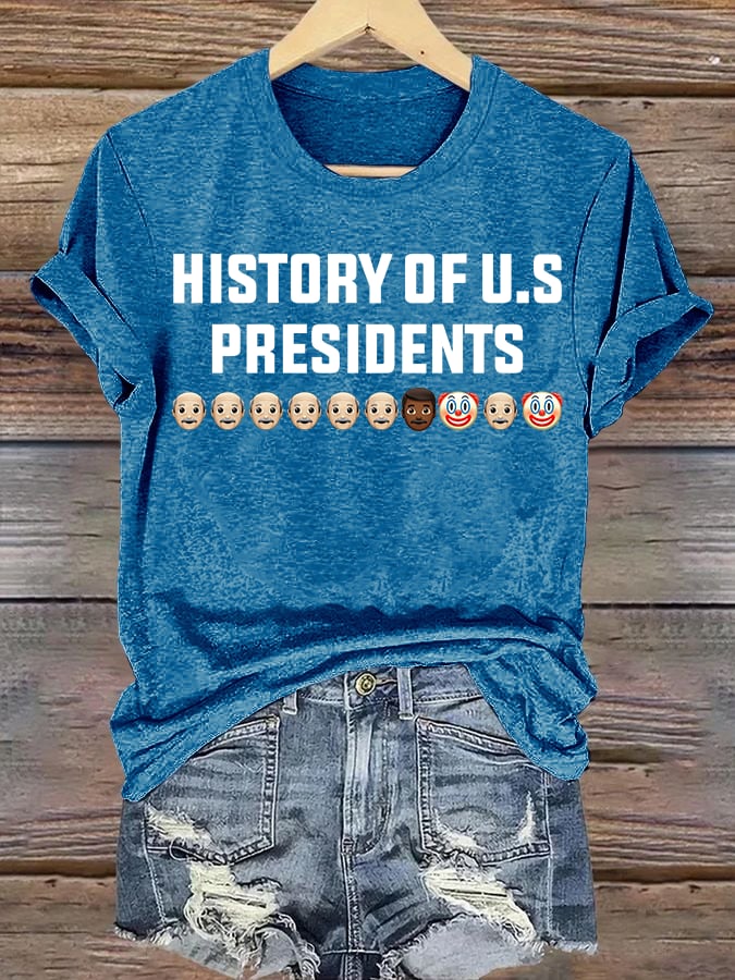 🔥Buy 3 Get 15% Off🔥Women's  History Of US Presidents Print T-Shirt