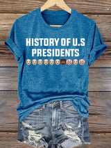 🔥Buy 3 Get 15% Off🔥Women's  History Of US Presidents Print T-Shirt