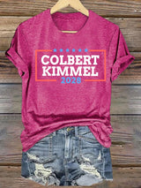 Women's Talk Show Colbert Kimme 2028 Print T-Shirt